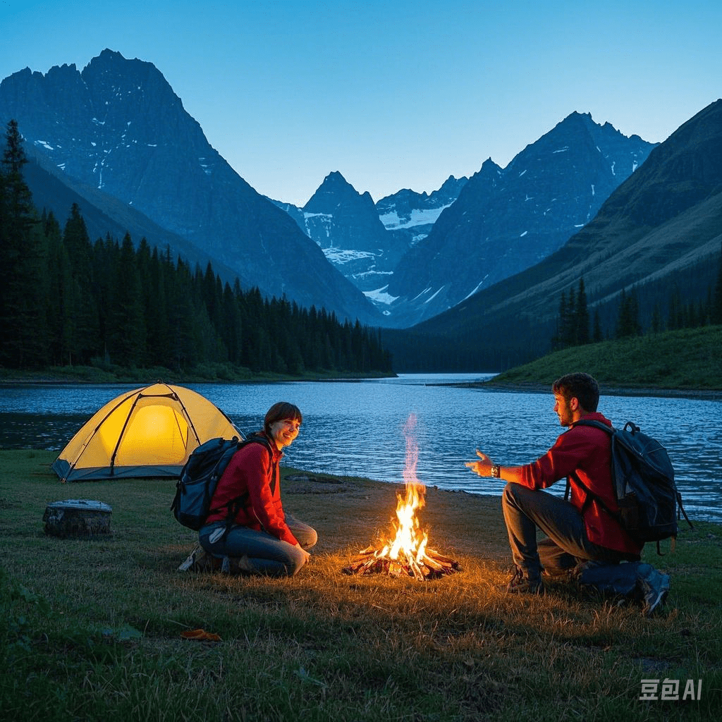 Camping tent campfire wilderness