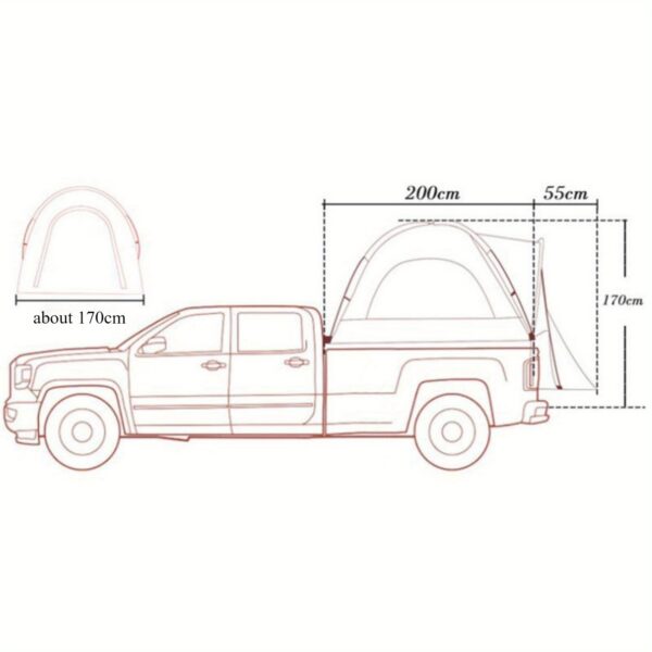 Car Truck Tent for Camping, Sunshade Rainproof for Outdoor Self-Driving Tour Barbecue Camping Car Portable Camping Car SUV Tailgate Tent - Image 6