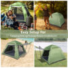 240*240*150cm Spring Quick Open Four-Person Family Tent Camping Tent Green - Image 5