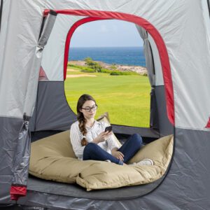430*430*210cm Polyester Cloth Fiberglass Poles Can Accommodate 14 People Camping Tent Red And White - Image 3