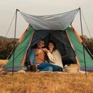 2-3 Person Camping Tent Outdoor Foldable Waterproof Tent with 2 Mosquito Nets Windows Carrying Bag for Hiking Climbing Adventure Fishing - Image 5