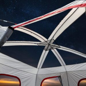 430*430*210cm Polyester Cloth Fiberglass Poles Can Accommodate 14 People Camping Tent Red And White - Image 7