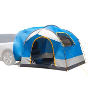 SUV Camping Tent, Outdoor SUV Tent with Double Doors for 5 Person, Waterproof PU2000mm Double Layer Tent for Outdoor Travel, Blue & Gray - Image 8
