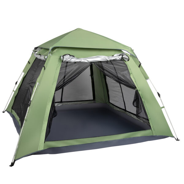 240*240*150cm Spring Quick Open Four-Person Family Tent Camping Tent Green - Image 9