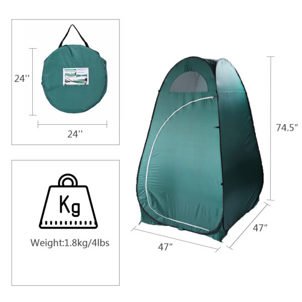 Portable Outdoor Pop-up Toilet Dressing Fitting Room Privacy Shelter Tent Army Green - Image 4
