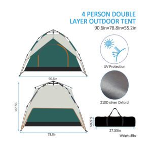 Camping dome tent is suitable for 2/3/4/5 people, waterproof, spacious, portable backpack tent, suitable for outdoor camping/hiking01 - Image 2