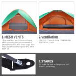 2-Person Double Door Camping Dome Tent Orange & Green