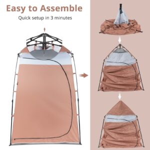 150*150*205cm Single Quick Open Changing Tent Shower Tent Brown - Image 3