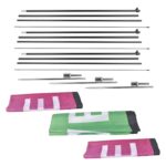 3-Piece Advertising Flagpole Stand Open Feather Flags w/Pole Kit 3 Banner Flags 3 Poles 3Ground Stakes for Business