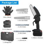 Mini 4In&6In Two Sizes Chainsaws Super Handheld Rechargeable Chain Saw With mini chain saw is an excellent tool Small Electric Chainsaws Battery Powered For Wood/Trees Cutting