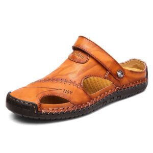 Summer Men's Casual Leather Sandals Slippers Switch Freely Cowhide Breathable Trend Luxury Outdoor Street Beach Shoes Black Brown - Image 7