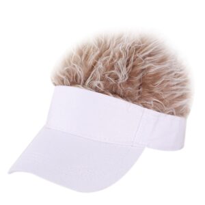Novelty Hair Visor Cap with Peaked Wig Adjustable Baseball Hat with Hair - Image 4