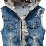 dropship Men's Casual Ripped Hooded Denim Vest Camouflage Denim Sleeveless Vest Jacket Share to:Notice a problem   Men's Casual Ripped Hooded Denim Vest Camouflage Denim Sleeveless Vest Jacket