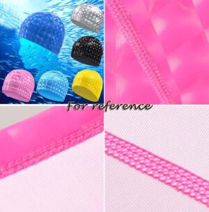 2 Pack Solid Color Swim Caps For Adult Men Women Waterproof Swimming Cap, Black - Image 3