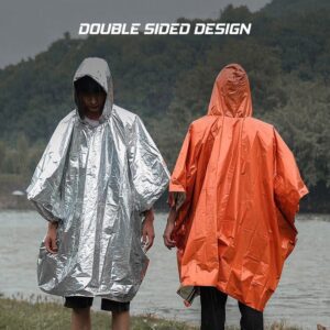 Emergency Rain Poncho Weather Proof Outdoor Survival Camping Gear - Image 4