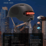 Cycling sports protection helmet. (Light sensing mode, phone answering, GPS navigation, brake warning lights, MP3 + light endurance of 6h, 2X1W stereo voice control