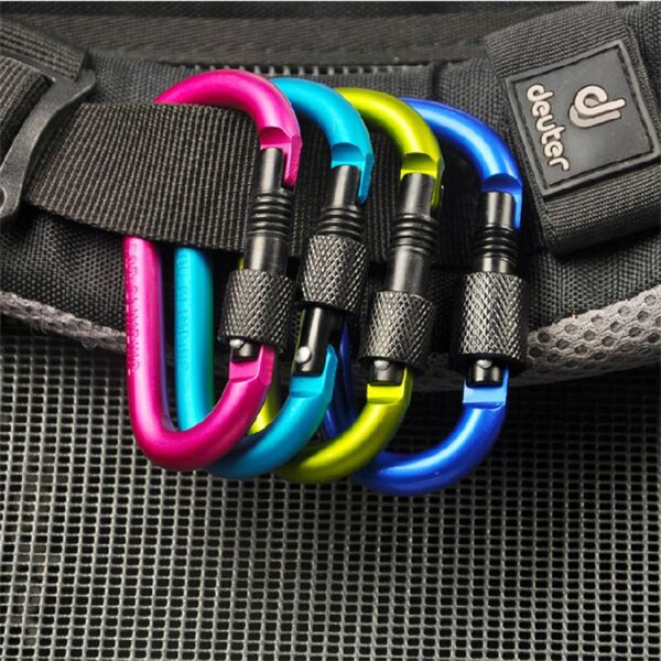 Aluminum D-Ring Locking Carabiner Light but Strong NOT for Climbing(Pack of 10) - Image 2