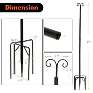 8/10 Feet 2 Pack Outdoor String Light Poles with Top Arc Hook and 5-Prong Base - Image 6