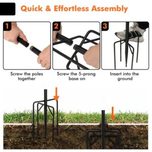 8/10 Feet 2 Pack Outdoor String Light Poles with Top Arc Hook and 5-Prong Base - Image 7