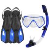 Snorkeling Gear Mask Fin Snorkel Set with Diving Mask Dry Top Snorkel Adjustable Swim Fins for Swimming Snorkeling Travel Diving - Image 2