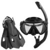 Snorkeling Gear Mask Fin Snorkel Set with Diving Mask Dry Top Snorkel Adjustable Swim Fins for Swimming Snorkeling Travel Diving - Image 3