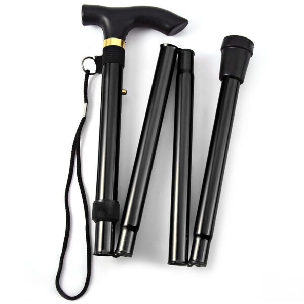 Walking Cane Aluminum Alloy Walking Stick Adjustable Folding Travel Hiking Stick - Image 4