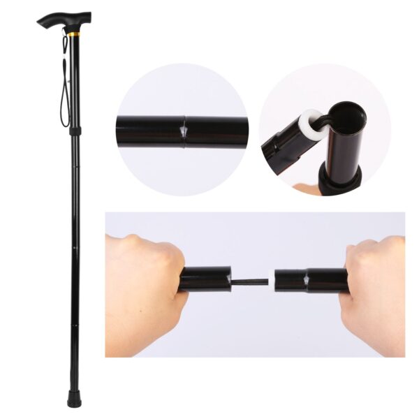 Walking Cane Aluminum Alloy Walking Stick Adjustable Folding Travel Hiking Stick - Image 7