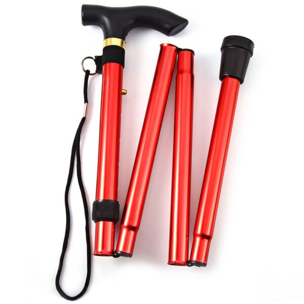 Walking Cane Aluminum Alloy Walking Stick Adjustable Folding Travel Hiking Stick - Image 5