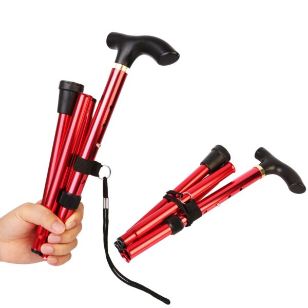 Walking Cane Aluminum Alloy Walking Stick Adjustable Folding Travel Hiking Stick - Image 6