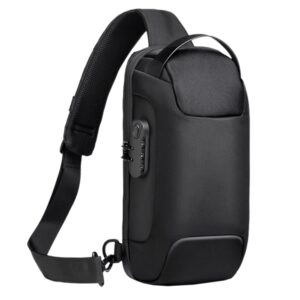 Men's Sling Backpack Waterproof Anti-theft Shoulder Crossbody Chest Bag Messenger Sling Bag Daypack with USB Charging Port - Image 9