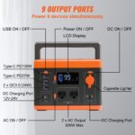 VEVOR Portable Power Station Solar Generator 296Wh 300W Backup Lithium Battery
