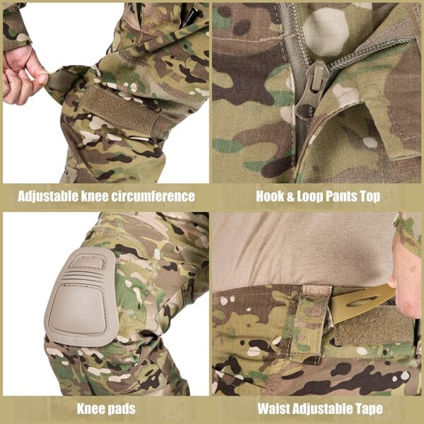VOTAGOO G3 Combat Pants with Knee Pads Tactical Military Trousers Hunting Multicam Pants for Men Rip-Stop Airsoft Gear - Image 7
