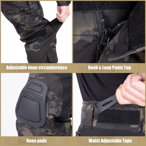 VOTAGOO G3 Combat Pants with Knee Pads Tactical Military Trousers Hunting Multicam Pants for Men Rip-Stop Airsoft Gear - Image 18