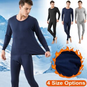 Men Thermal Underwear Set Long Johns Pants Long Sleeve Soft Underwear Kit Top Bottom Winter Sports Suits - Image 2