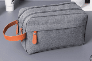 New business travel men's toiletry bag double-layer large capacity cosmetic bag solid color Oxford cloth storage bag portable (matte gray) - Image 2