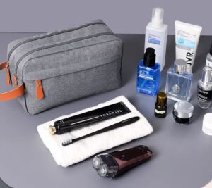 New business travel men's toiletry bag double-layer large capacity cosmetic bag solid color Oxford cloth storage bag portable (matte gray) - Image 9