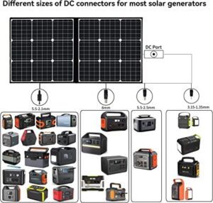 GOFORT 100W 18V Portable Solar Panel; Foldable Solar Charger with 5V USB; QC 3.0; DC Output; Compatible with Solar Generator Power Station Phones Laptops Tablet for Outdoor Camping RV - Image 8