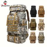 21.13 Gallon Tactical Camo Backpack - Water-resistant, lightweight, high-capacity outdoor travel and hiking gear with adjustable shoulder straps, multiple compartments and padded shoulder straps