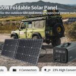 GOFORT 100W 18V Portable Solar Panel; Foldable Solar Charger with 5V USB; QC 3.0; DC Output; Compatible with Solar Generator Power Station Phones Laptops Tablet for Outdoor Camping RV