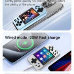 Multifunctional Game Console Power Bank, 20W Wireless Magnetic Charging, 6000+ Built-in Classic Games, MP3, MP4, Digital Photo Frame, E-book, Movie Player Best Holiday Gift.(grey)
