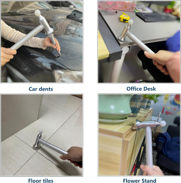 Car Dent Repair Hammer 25-piece set - Dent remover tool, paint-free stainless steel hammer bump repair body DIY high point for car body motorcycle refrigerator and ding hail dent removal - Image 4