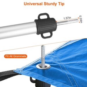 2Pcs Telescoping Tarp Poles Portable Aluminum Awning Poles 3ft to 7.5ft Adjustable Telescopic Tarp Tent Rods - Image 9