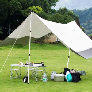 2Pcs Telescoping Tarp Poles Portable Aluminum Awning Poles 3ft to 7.5ft Adjustable Telescopic Tarp Tent Rods - Image 6