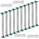 Tent Pegs Ropes Set 20Pcs 9.8in Heavy Duty Tent Stakes Nails Spike with 4x 9.8ft Nylon Ropes Tent Pop Up Canopy Stakes