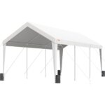 VEVOR Carport, 10x20 ft Heavy Duty Car Canopy Garage Boat Shelter Party Tent with 8 Reinforced Poles and 4 Weight Bags, UV Resistant Waterproof All-Season Tarp for SUV, F150, Car, Truck, Boat