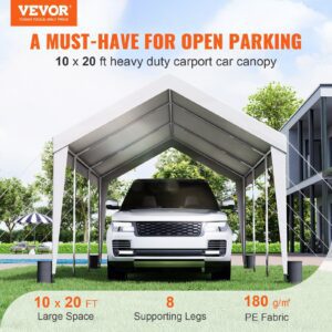 VEVOR Carport, 10x20 ft Heavy Duty Car Canopy Garage Boat Shelter Party Tent with 8 Reinforced Poles and 4 Weight Bags, UV Resistant Waterproof All-Season Tarp for SUV, F150, Car, Truck, Boat - Image 3