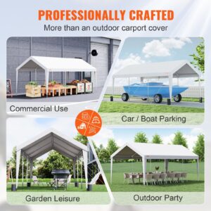 VEVOR Carport, 10x20 ft Heavy Duty Car Canopy Garage Boat Shelter Party Tent with 8 Reinforced Poles and 4 Weight Bags, UV Resistant Waterproof All-Season Tarp for SUV, F150, Car, Truck, Boat - Image 6